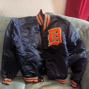 Vintage Starter Detroit Tigers Satin Bomber Jacket Size Medium.